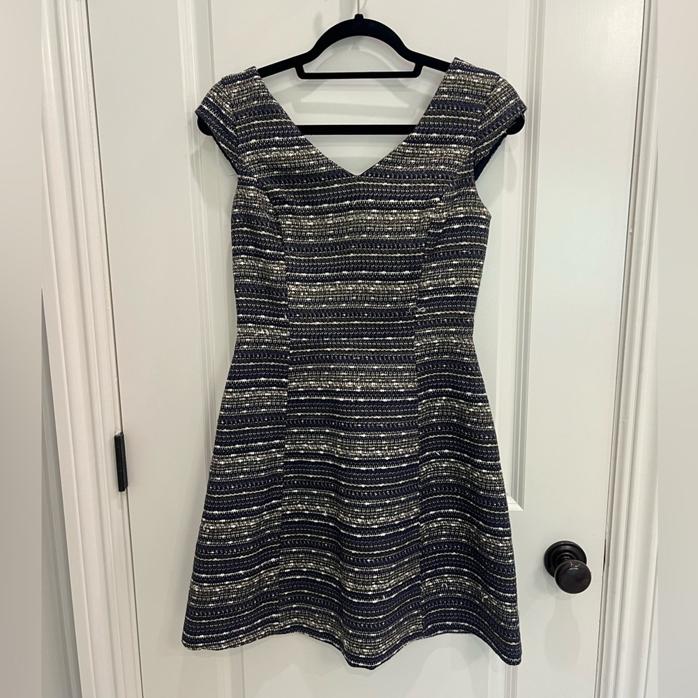 Lilly Pulitzer Navy, Gold, and White A-Line Mini Dress